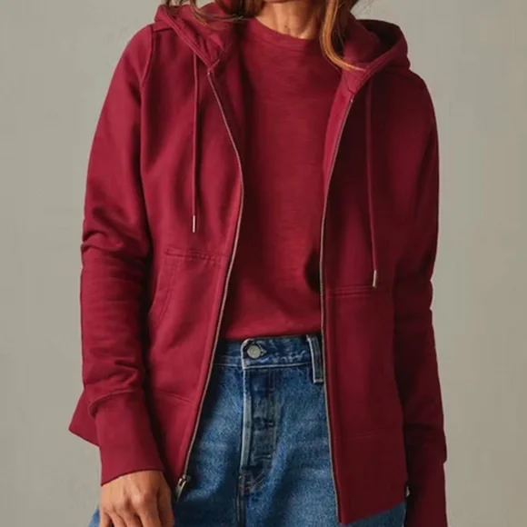 American Giant Classic Full Zip Hoodie Bonfire Red NWOT - Picture 3 of 7